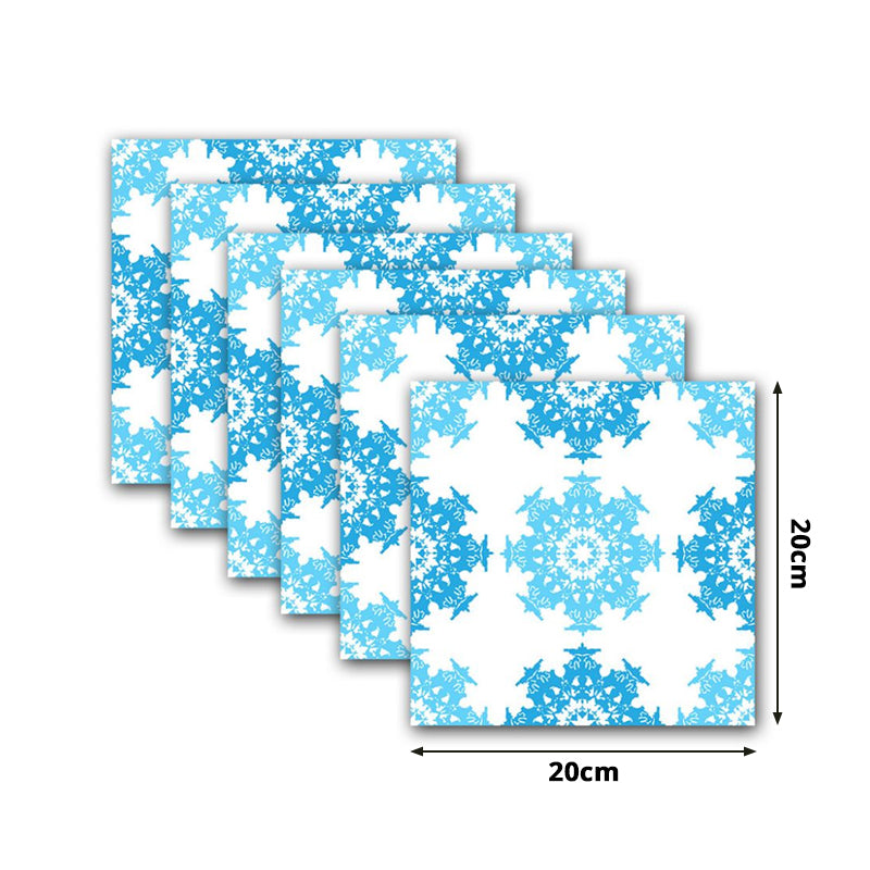 Self Sticking Snowflake Wallpaper Panels 18 Pcs Contemporary PVC Wall Art, 8' L x 8" W Clearhalo 'Modern wall decor' 'Modern' 'Wallpaper' Wall Decor' 1514421