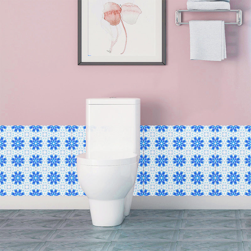 Self Sticking Snowflake Wallpaper Panels 18 Pcs Contemporary PVC Wall Art, 8' L x 8" W Dark Blue Clearhalo 'Modern wall decor' 'Modern' 'Wallpaper' Wall Decor' 1514422