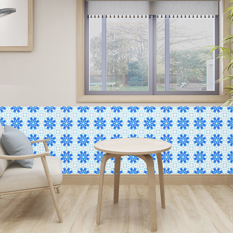 Self Sticking Snowflake Wallpaper Panels 18 Pcs Contemporary PVC Wall Art, 8' L x 8" W Clearhalo 'Modern wall decor' 'Modern' 'Wallpaper' Wall Decor' 1514423