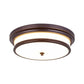 Drum-Like Corridor Ceiling Fixture Vintage Cream Glass Black/Gold LED Flush Mount Lighting, 14"/16" Width Clearhalo 'Ceiling Lights' 'Close To Ceiling Lights' 'Close to ceiling' 'Flush mount' Lighting' 1515612