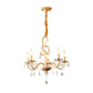 5/8-Light Metallic Chandelier Lamp Modern Gold Finish Exposed Pendant Chandelier Light with Crystal Deco and Curved Arm Clearhalo 'Ceiling Lights' 'Chandeliers' 'Modern Chandeliers' 'Modern' Lighting' 151599