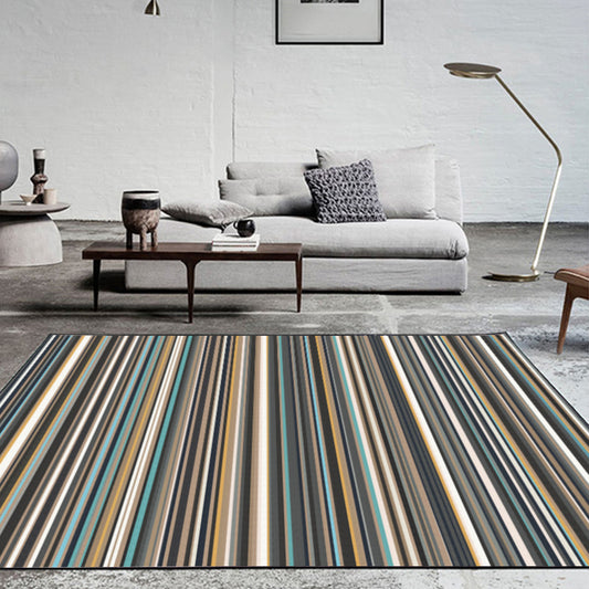 Vintage Stripe Rug Colorful Bohemian Carpet Polyester Anti-Slip Carpet for Living Room Tan Clearhalo 'Area Rug' 'Bohemian' 'Rugs' Rug' 1516060