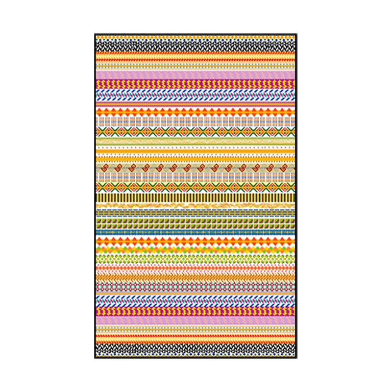 Vintage Geometric Stripe Rug in Yellow Bohemian Carpet Polyester Non-Slip Backing Rug for Living Room Clearhalo 'Area Rug' 'Bohemian' 'Rugs' Rug' 1516076