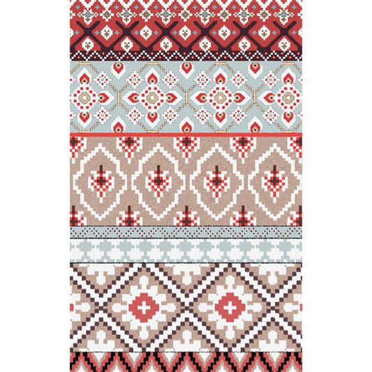 Retro Diamond Stripe Rug in Red Bohemian Rug Polyester Non-Slip Backing Rug for Bedroom Clearhalo 'Area Rug' 'Bohemian' 'Rugs' Rug' 1516082