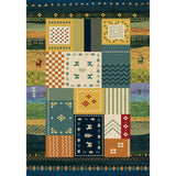 Mediterranean Moroccan Rug in Blue Deer Stripe Rhombus Pattern Area Rug Polyester Washable Area Rug for Home Decoration Clearhalo 'Area Rug' 'Moroccan' 'Rugs' Rug' 1516145