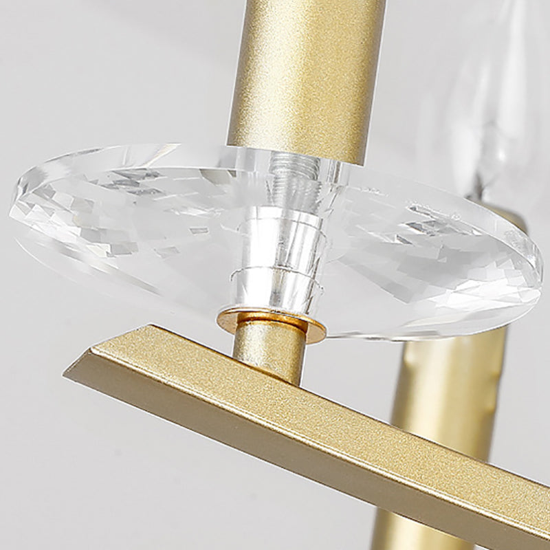 Brass Chandelier Lighting Vintage Metal 3/6/8 Heads Hanging Light Fixture with Open Bulb and Crystal Decoration Clearhalo 'Ceiling Lights' 'Chandeliers' 'Modern Chandeliers' 'Modern' Lighting' 151618