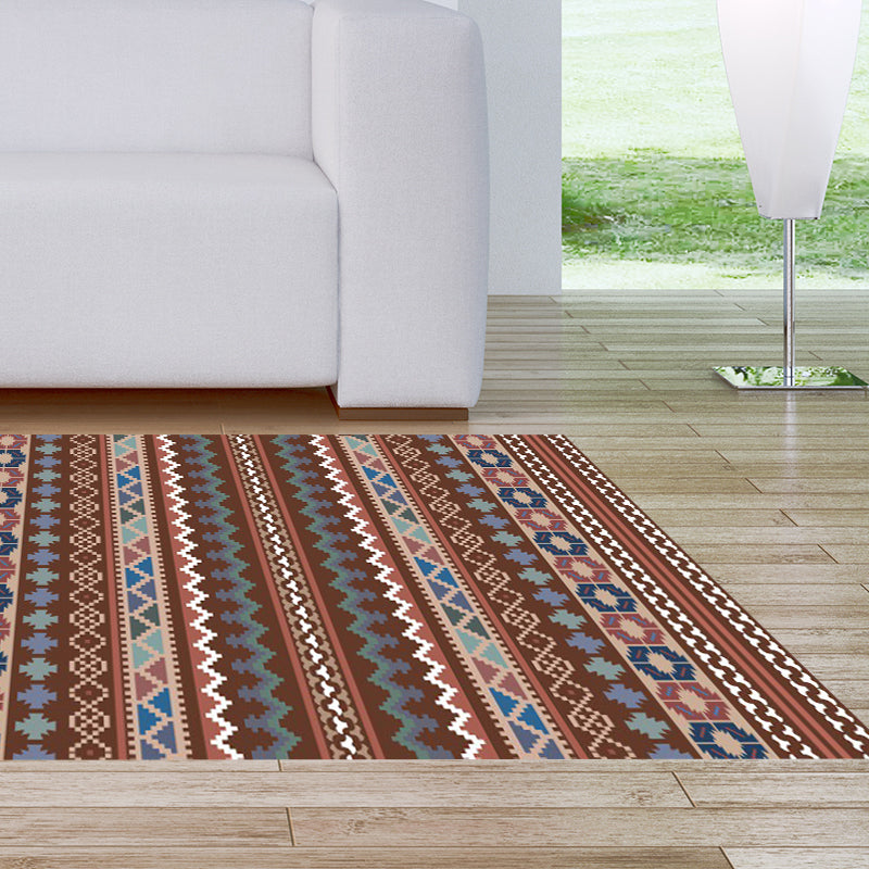 Eclectic Stripe Wave Triangle Rug in Burgundies Bohemian Carpet Polyester Non-Slip Backing Rug for Living Room Clearhalo 'Area Rug' 'Bohemian' 'Rugs' Rug' 1516222