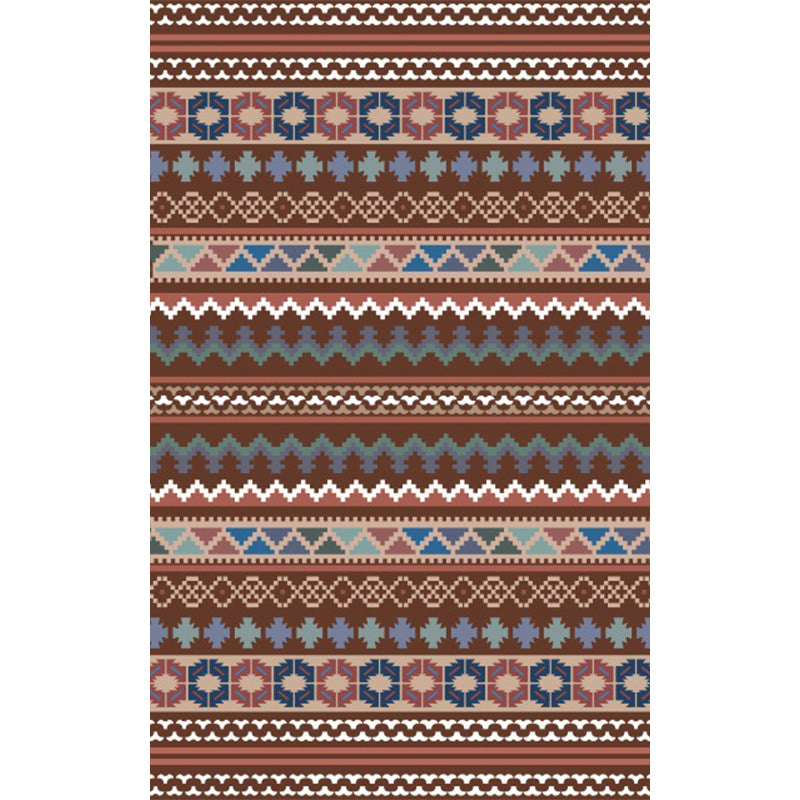 Eclectic Stripe Wave Triangle Rug in Burgundies Bohemian Carpet Polyester Non-Slip Backing Rug for Living Room Clearhalo 'Area Rug' 'Bohemian' 'Rugs' Rug' 1516223