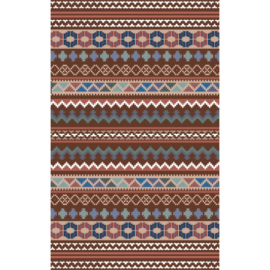 Eclectic Stripe Wave Triangle Rug in Burgundies Bohemian Carpet Polyester Non-Slip Backing Rug for Living Room Clearhalo 'Area Rug' 'Bohemian' 'Rugs' Rug' 1516223