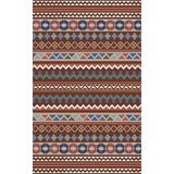 Eclectic Stripe Wave Triangle Rug in Burgundies Bohemian Carpet Polyester Non-Slip Backing Rug for Living Room Clearhalo 'Area Rug' 'Bohemian' 'Rugs' Rug' 1516223
