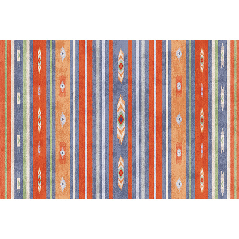 Eclectic Stripe Diamond Rug in Blue Bohemian Rug Polyester Washable Carpet for Living Room Clearhalo 'Area Rug' 'Bohemian' 'Rugs' Rug' 1516279