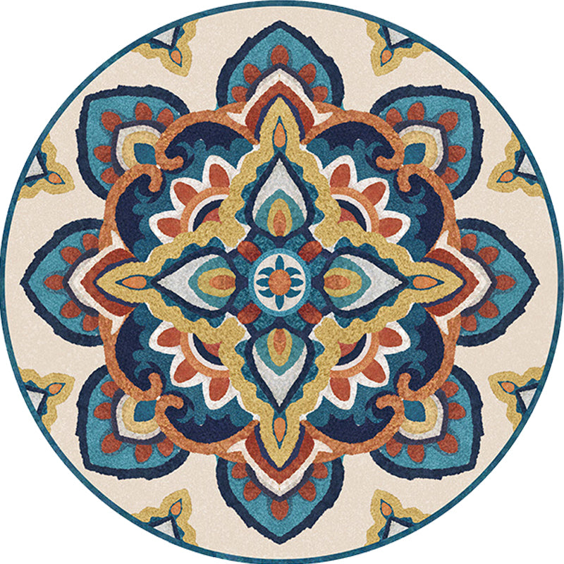 Blue and Yellow Southwestern Rug Synthetics Tribal Rug Non-Slip Backing Area Rug for Bedroom Clearhalo 'Area Rug' 'Rugs' 'Southwestern' Rug' 1516299