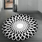 Black and White Moroccan Rug Polyester Floral Rug Non-Slip Backing Carpet for Living Room Clearhalo 'Area Rug' 'Moroccan' 'Rugs' Rug' 1516320