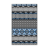Retro Geometric Wave Stripe Rug in Black Bohemian Carpet Polyester Non-Slip Backing Rug for Living Room Clearhalo 'Area Rug' 'Bohemian' 'Rugs' Rug' 1516357