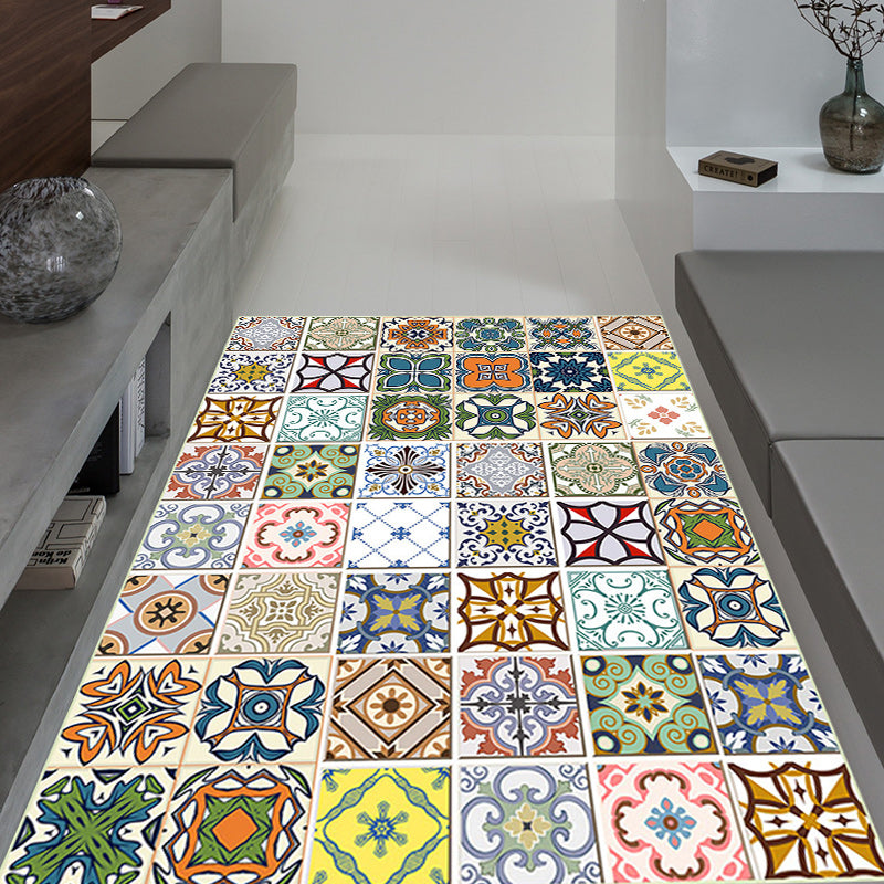 Multi-color Moroccan Rug Polyester Geometric Floral Square Pattern Rug Anti-Slip Carpet for Home Decoration Clearhalo 'Area Rug' 'Moroccan' 'Rugs' Rug' 1516379