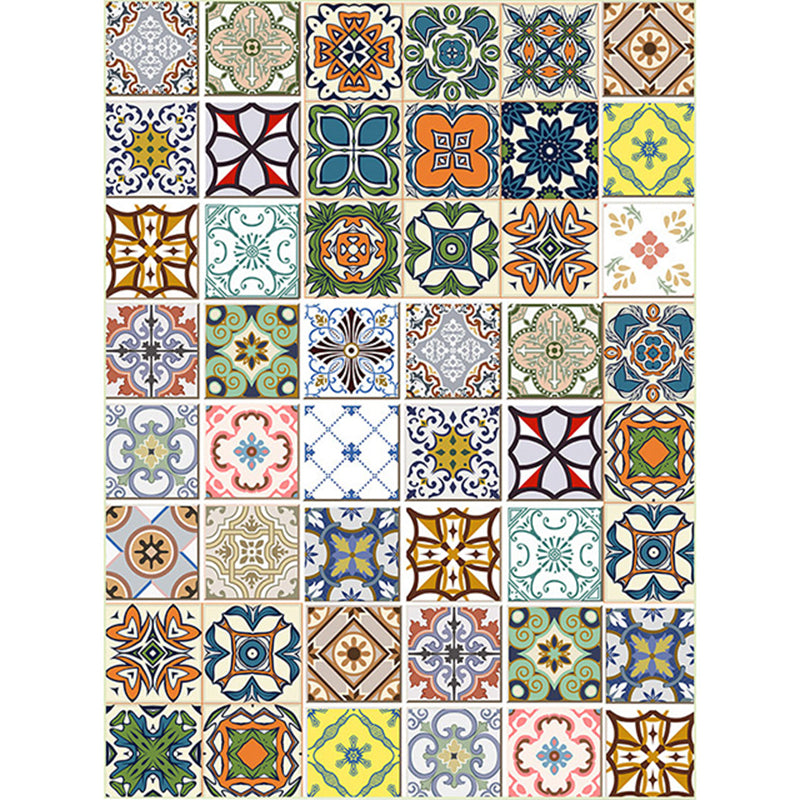 Multi-color Moroccan Rug Polyester Geometric Floral Square Pattern Rug Anti-Slip Carpet for Home Decoration Clearhalo 'Area Rug' 'Moroccan' 'Rugs' Rug' 1516380