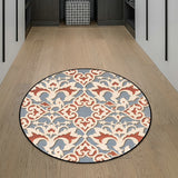 Light Blue Americana Rug Polyester Southwestern Pattern Rug Non-Slip Backing Carpet for Bedroom Light Blue
