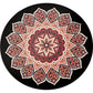 Retro Floral Area Rug Black and Red Moroccan Rug Polyester Non-Slip Backing Rug for Bedroom Clearhalo 'Area Rug' 'Moroccan' 'Rugs' Rug' 1516456