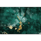 Modern Living Room Rug in Green Abstract Marble Pattern Rug Polyester Washable Area Rug