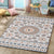 Retro Floral Circle Diamond Rug in White Bohemian Carpet Polyester Anti-Slip Carpet for Bedroom White Clearhalo 'Area Rug' 'Bohemian' 'Rugs' Rug' 1516487