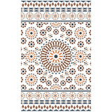 Retro Floral Circle Diamond Rug in White Bohemian Carpet Polyester Anti-Slip Carpet for Bedroom Clearhalo 'Area Rug' 'Bohemian' 'Rugs' Rug' 1516489