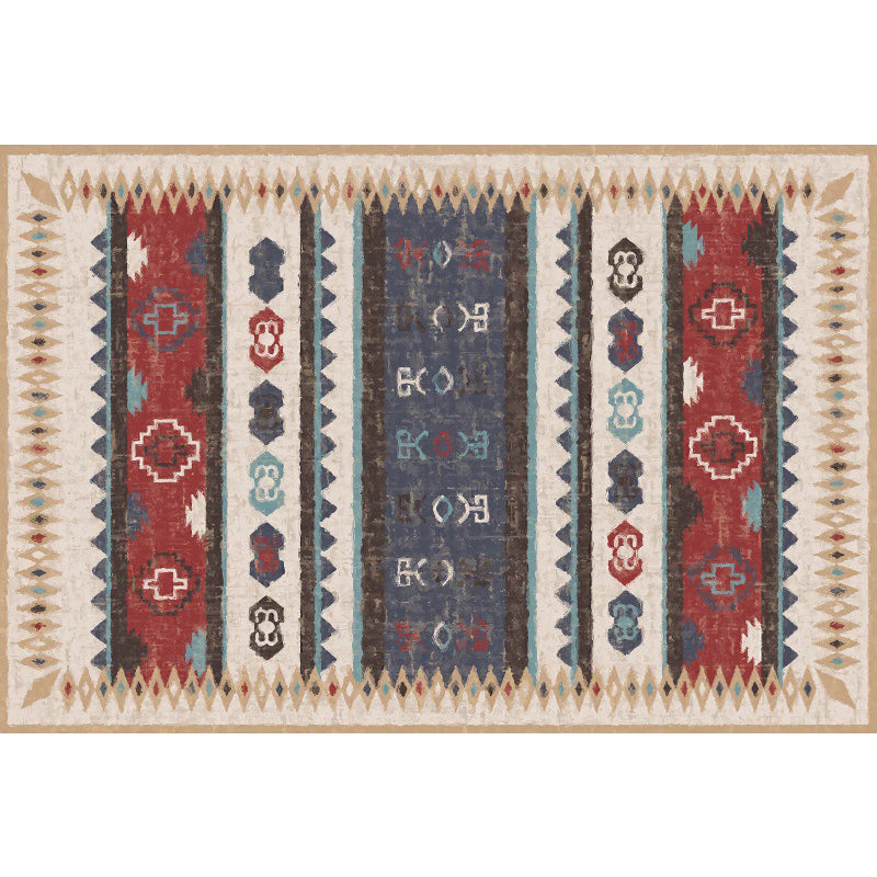 Retro Stripe Triangle Diamond Rug Colorful Bohemian Carpet Polyester Non-Slip Backing Rug for Living Room Clearhalo 'Area Rug' 'Bohemian' 'Rugs' Rug' 1516503