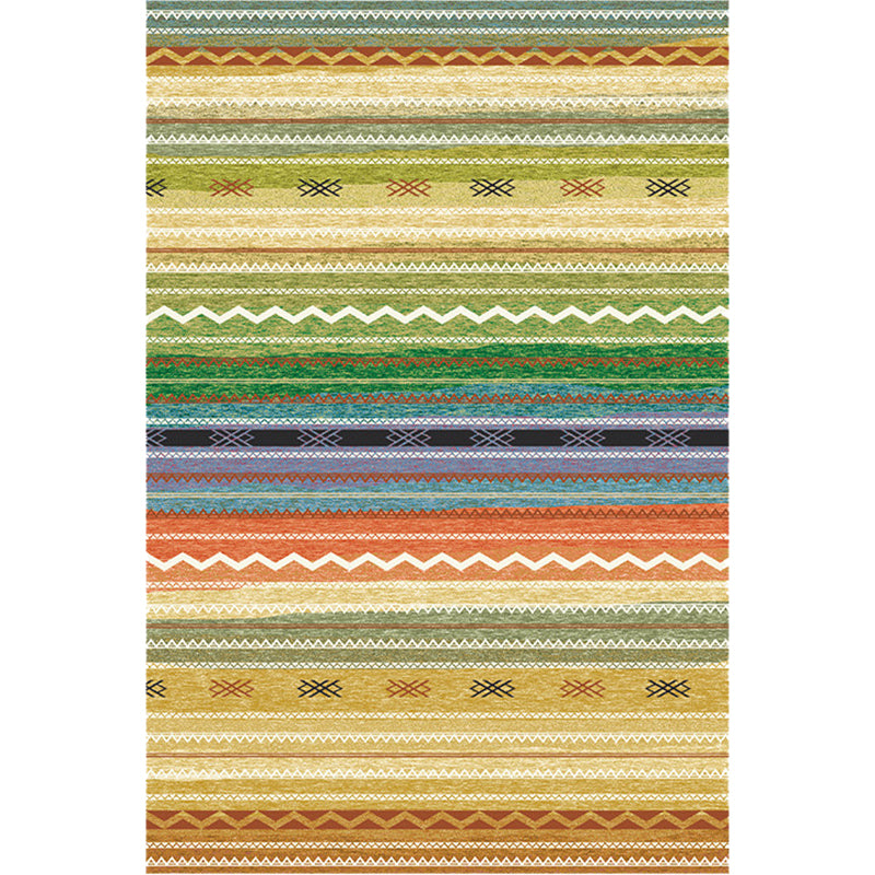 Eclectic Stripe Wave Rug Multicolor Bohemian Carpet Polyester Washable Carpet for Living Room Clearhalo 'Area Rug' 'Bohemian' 'Rugs' Rug' 1516510