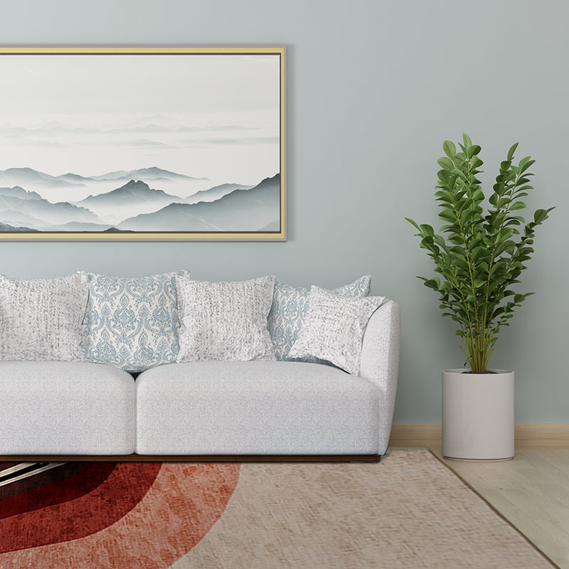 Red and Brown Contemporary Rug Polyester Colorblock Abstract Rug Washable Rectangle Rug for Bedroom Clearhalo 'Area Rug' 'Modern' 'Rugs' Rug' 1516521