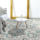 Ivory Bedroom Rug Moroccan Geometric Diamond Cross Pattern Rug Polyester Non-Slip Backing Area Rug