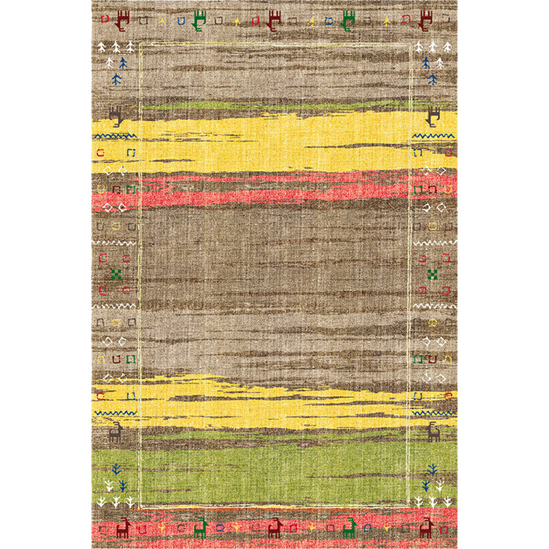 Eclectic Deer Grass Wave Rug in Brown Bohemian Rug Polyester Washable Rug for Living Room Clearhalo 'Area Rug' 'Bohemian' 'Rugs' Rug' 1516590
