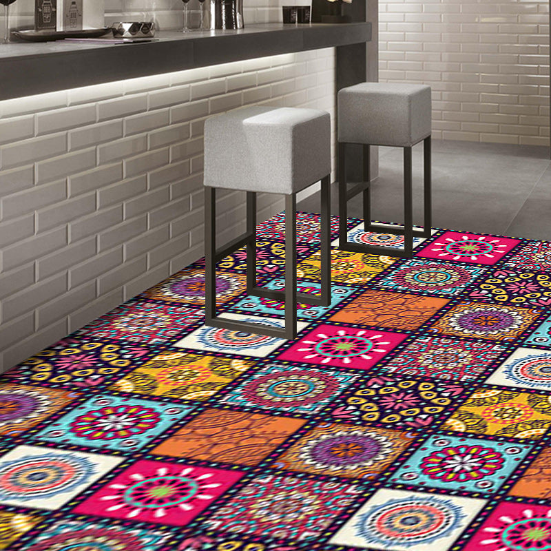 Multi-color Bedroom Rug Moroccan Floral Square Dots Pattern Rug Polyester Non-Slip Backing Area Rug Clearhalo 'Area Rug' 'Moroccan' 'Rugs' Rug' 1516608