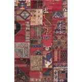 Red Bedroom Rug Moroccan Rectangle Flower Stripe Print Rug Polyester Anti-Slip Carpet