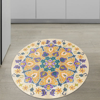 Tribal Medallion Rug Yellow Synthetics Rug Non-Slip Backing Carpet for Living Room Yellow Clearhalo 'Area Rug' 'Rugs' 'Southwestern' Rug' 1516645