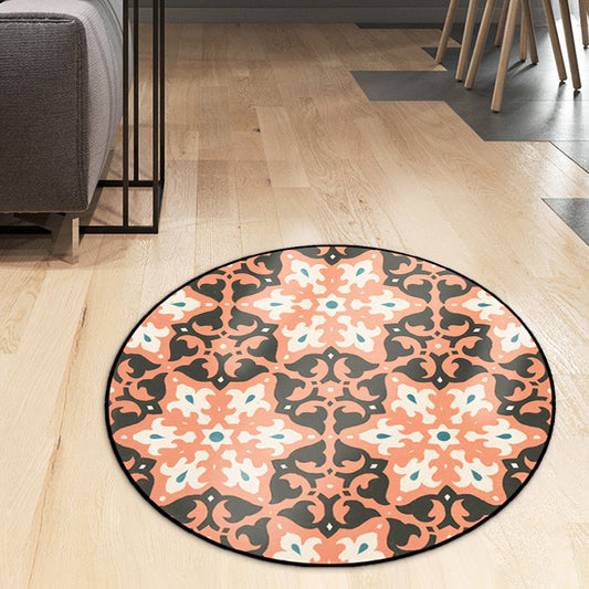 Classic Southwestern Rug Orange and Pink Tribal Rug Polyester Non-Slip Backing Carpet for Living Room Orange Pink