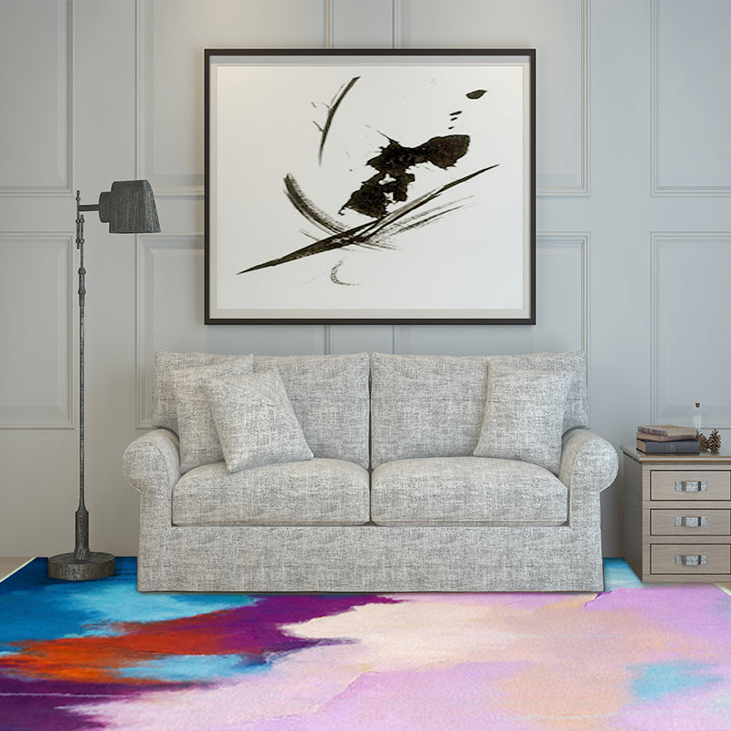 Minimalist Modern Rug Colorful Abstract Painting Print Area Rug Polyester Washable Carpet for Bedroom Clearhalo 'Area Rug' 'Modern' 'Rugs' Rug' 1516684