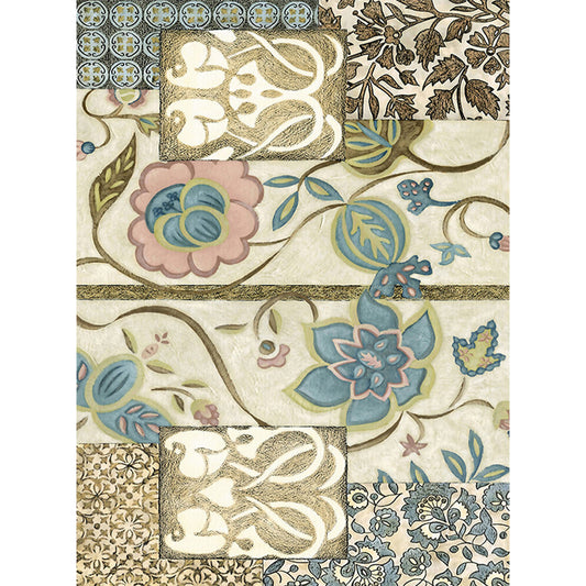 Eclectic Floral Leaf Rug in Cream Color Bohemian Rug Polyester Anti-Slip Rug for Living Room Clearhalo 'Area Rug' 'Bohemian' 'Rugs' Rug' 1516717