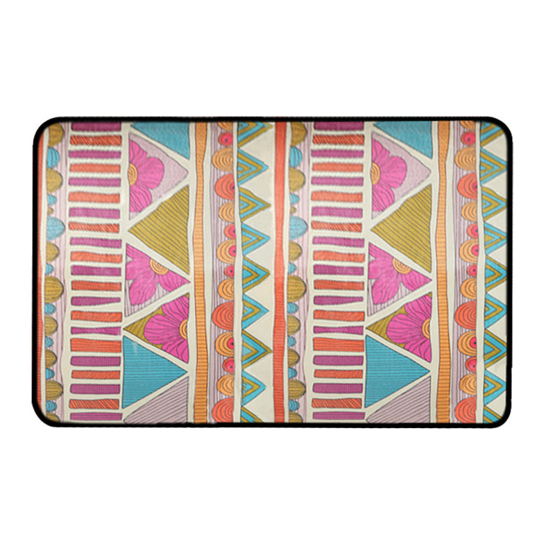 Eclectic Floral Stripe Triangle Rug Colorful Bohemian Rug Polyester Non-Slip Backing Carpet for Living Room Clearhalo 'Area Rug' 'Bohemian' 'Rugs' Rug' 1516729