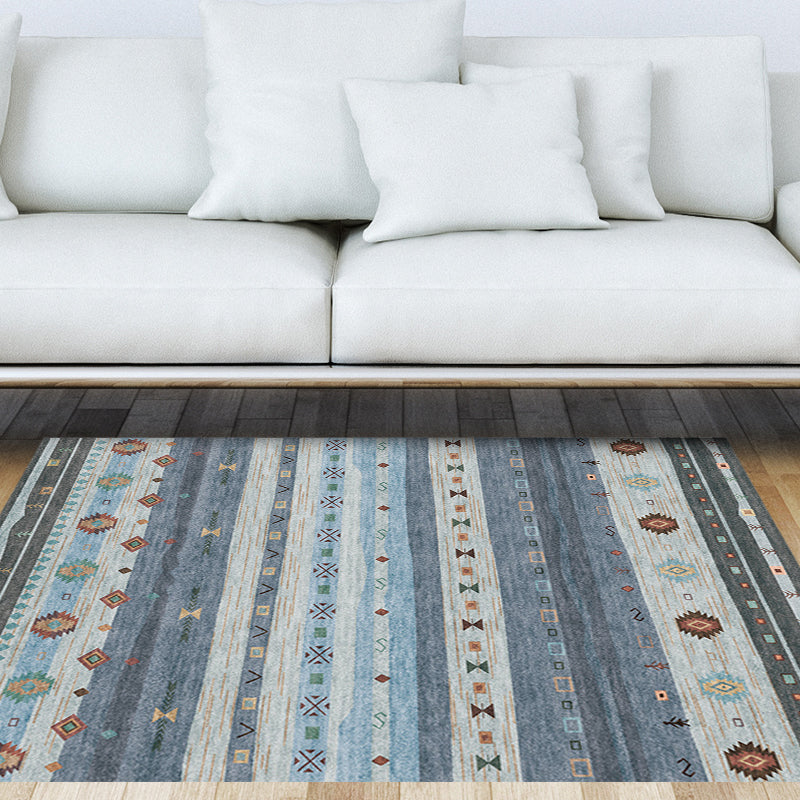 Funky Stripe Rectangle Diamond Rug in Red Bohemian Rug Polyester Non-Slip Backing Rug for Bedroom Clearhalo 'Area Rug' 'Bohemian' 'Rugs' Rug' 1516762