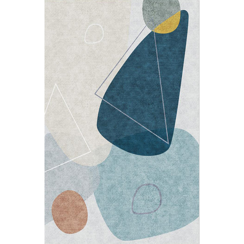 Novelty Home Decoration Rug in Grey and Ivory Color Block Print Area Rug Polyester Washable Carpet Clearhalo 'Area Rug' 'Rug' 1516811
