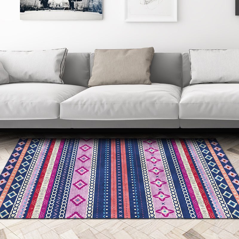 Vintage Floral Diamond Rug in Green Bohemian Rug Polyester Washable Carpet for Living Room Clearhalo 'Area Rug' 'Bohemian' 'Rugs' Rug' 1516867