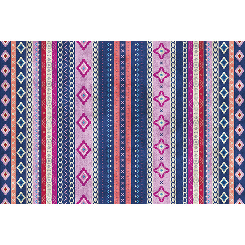 Vintage Floral Diamond Rug in Green Bohemian Rug Polyester Washable Carpet for Living Room Clearhalo 'Area Rug' 'Bohemian' 'Rugs' Rug' 1516868