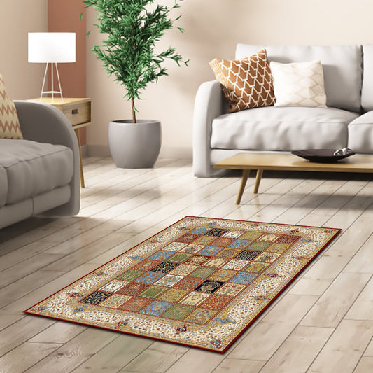 Moroccan Floral Rectangle Pattern Rug in Ivory Polyester Carpet Washable Area Rug for Living Room Ginger Clearhalo 'Area Rug' 'Moroccan' 'Rugs' Rug' 1516886