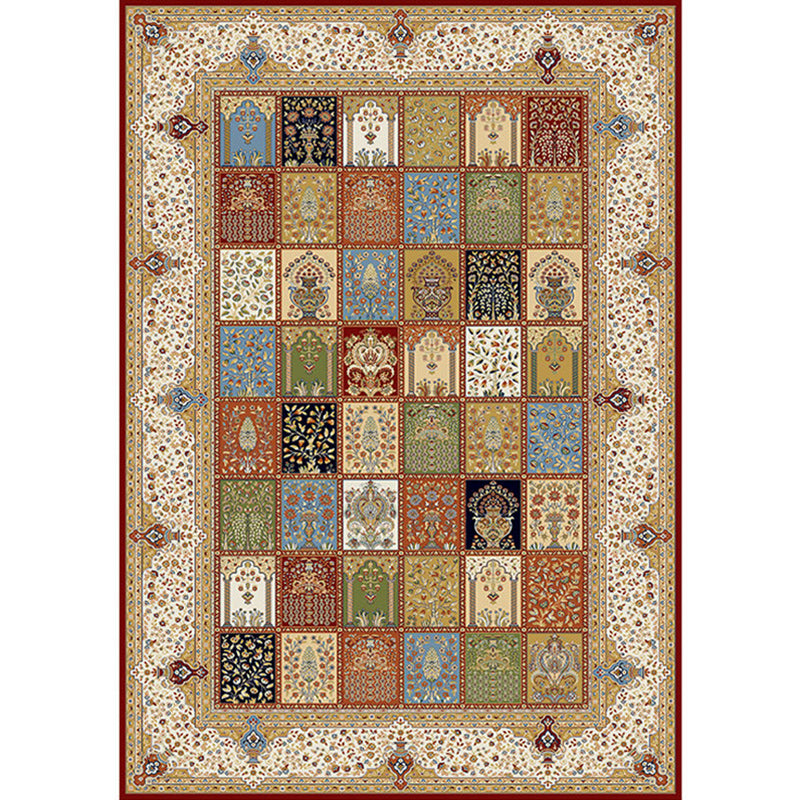 Moroccan Floral Rectangle Pattern Rug in Ivory Polyester Carpet Washable Area Rug for Living Room Clearhalo 'Area Rug' 'Moroccan' 'Rugs' Rug' 1516888
