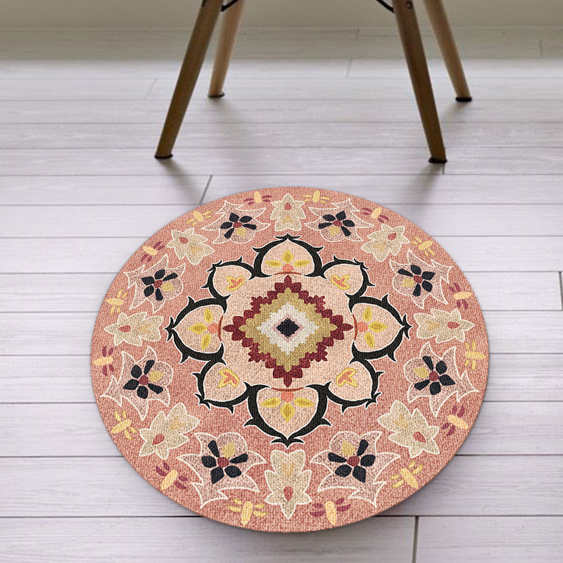 Pink Americana Rug Synthetics Tribal Rug Non-Slip Backing Area Rug for Living Room Nude Pink Clearhalo 'Area Rug' 'Rugs' 'Southwestern' Rug' 1516900