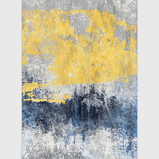 Nordic Modern Rug in Grey Abstract Oil Painting Print Area Rug Polyester Washable Carpet for Home Decoration Clearhalo 'Area Rug' 'Modern' 'Rugs' Rug' 1516932