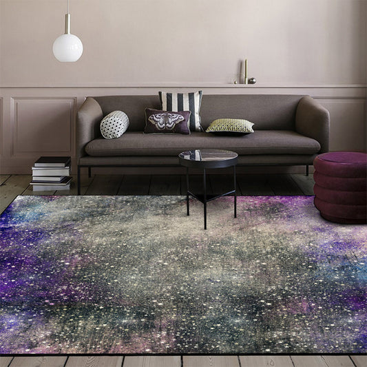 Modern Living Room Rug in Grey and Purple Abstract Galaxy Star Pattern Rug Polyester Washable Area Rug Clearhalo 'Area Rug' 'Modern' 'Rugs' Rug' 1516955