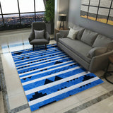 Funky Stripe Triangle Wave Rug in Blue Bohemian Carpet Polyester Anti-Slip Carpet for Living Room Blue Clearhalo 'Area Rug' 'Bohemian' 'Rugs' Rug' 1516983