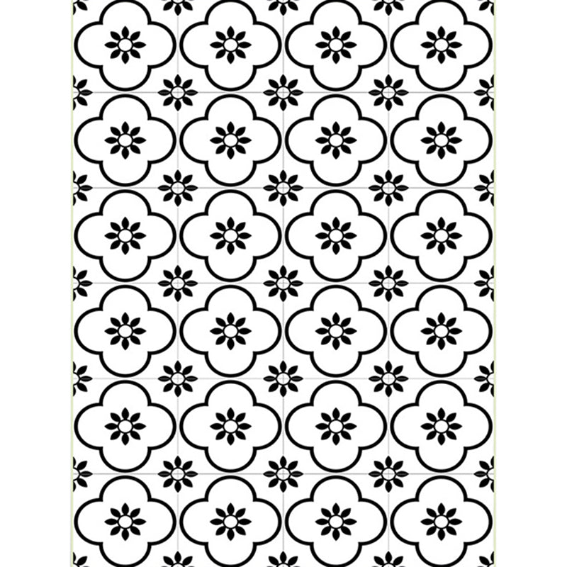 Moroccan Living Room Rug in White Flower Square Pattern Carpet Polyester Anti-Slip Area Rug Clearhalo 'Area Rug' 'Moroccan' 'Rugs' Rug' 1517006