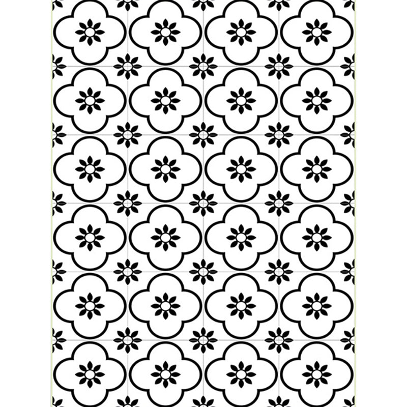 Moroccan Living Room Rug in White Flower Square Pattern Carpet Polyester Anti-Slip Area Rug Clearhalo 'Area Rug' 'Moroccan' 'Rugs' Rug' 1517006