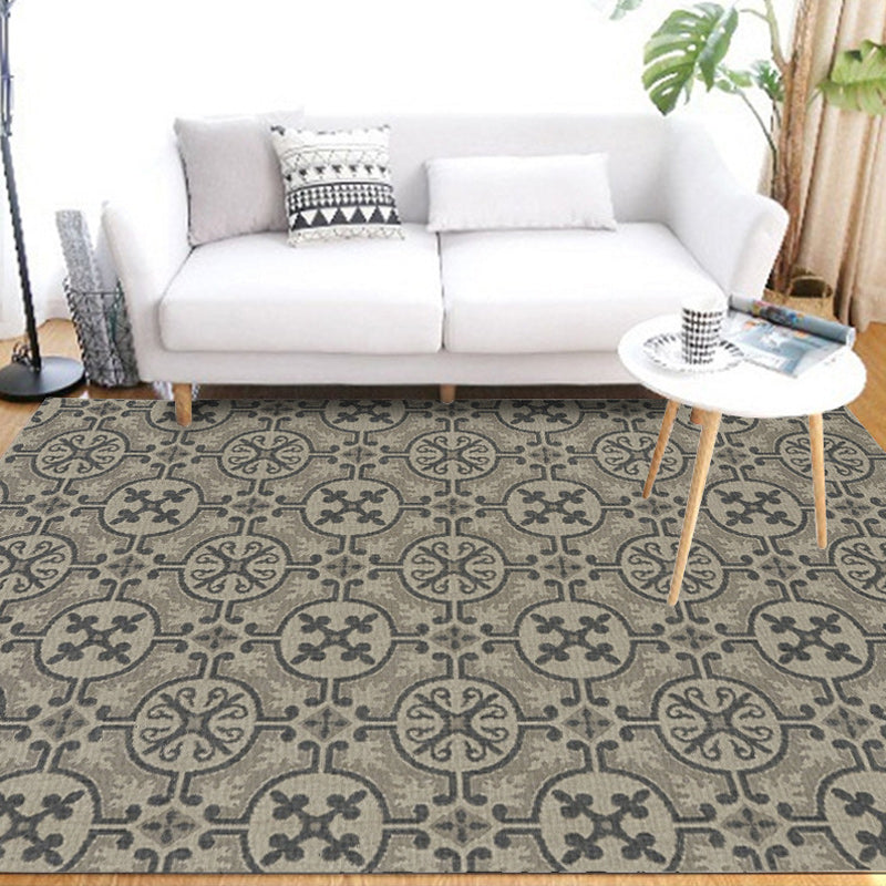 Moroccan Circle Motif Pattern Rug in Brown Polyester Carpet Anti-Slip Area Rug for Home Decoration Clearhalo 'Area Rug' 'Moroccan' 'Rugs' Rug' 1517012
